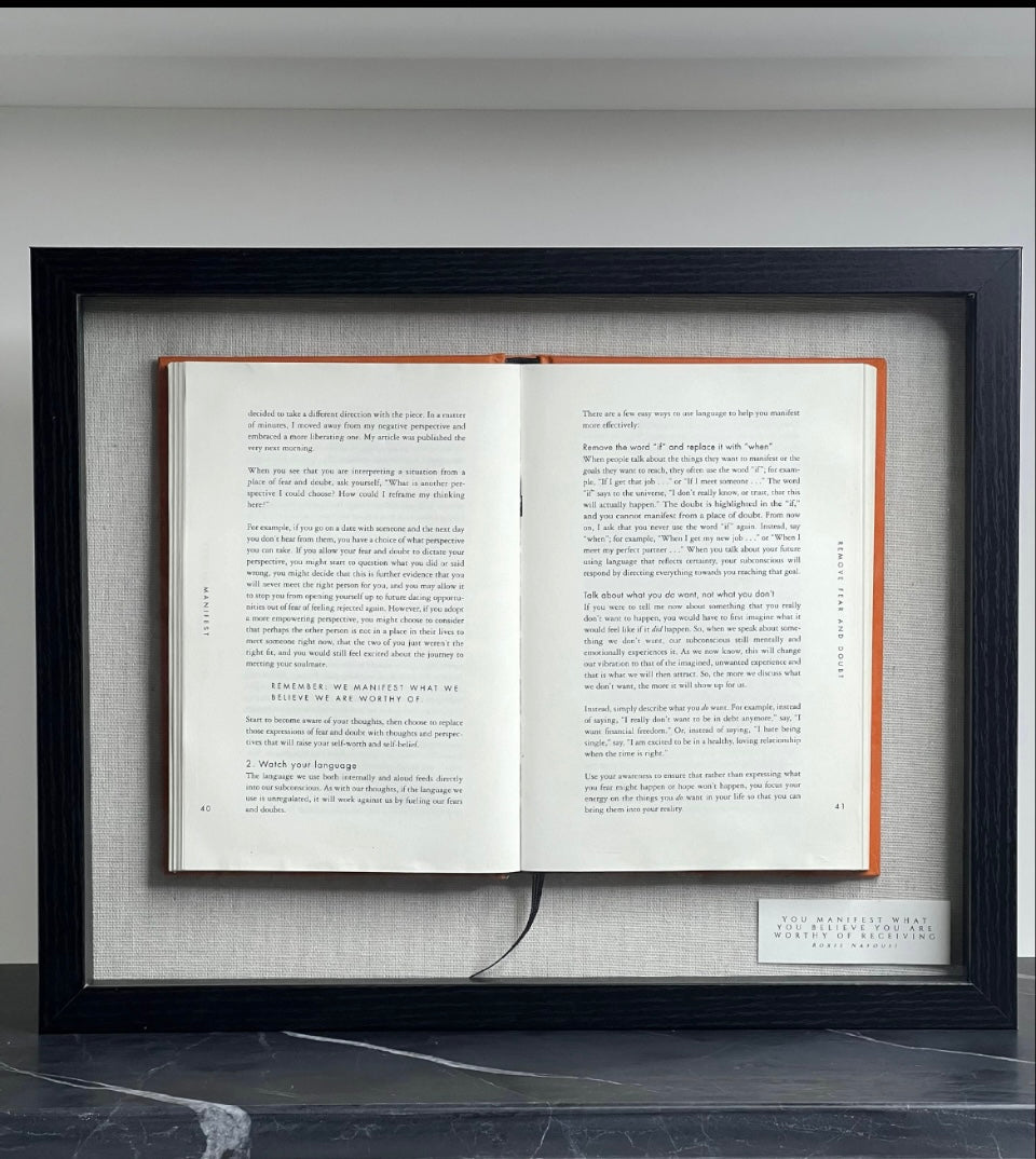 Custom Framed And Mounted Book with Placard